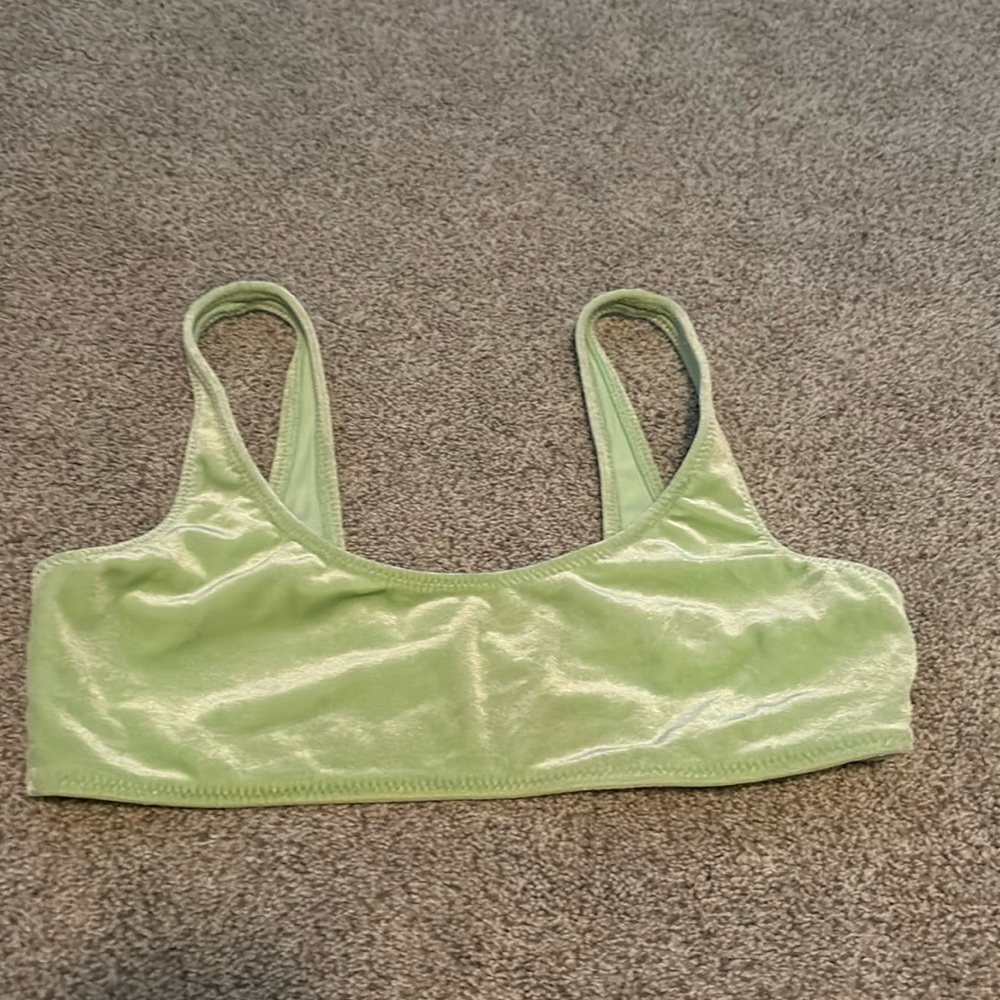 Pacsun velvet bikini top lime green (size medium)